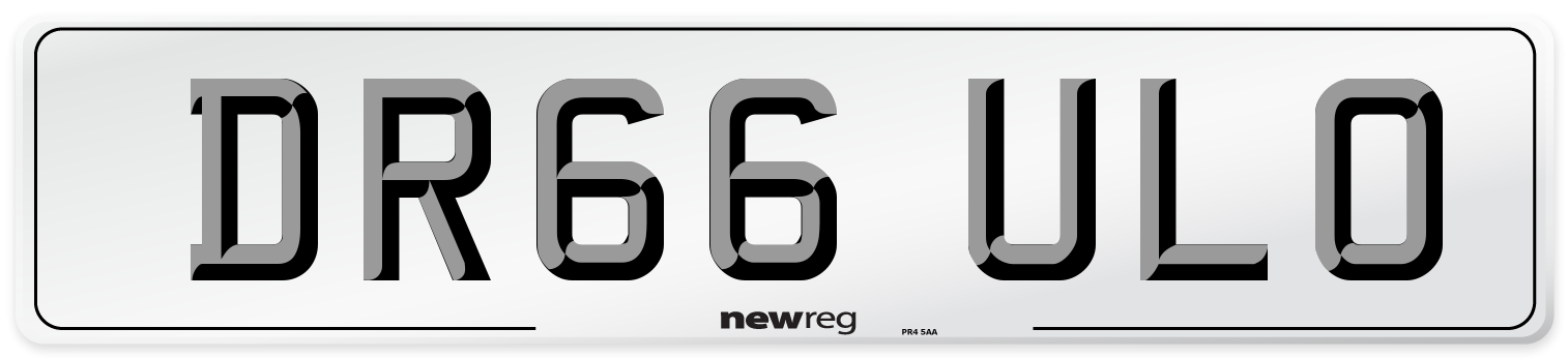 DR66 ULO Number Plate from New Reg